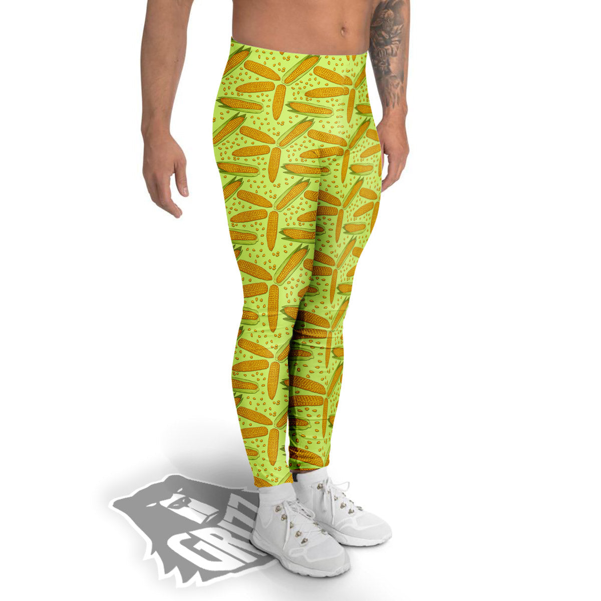 Corn On Cob Print Pattern Men's Leggings-grizzshop