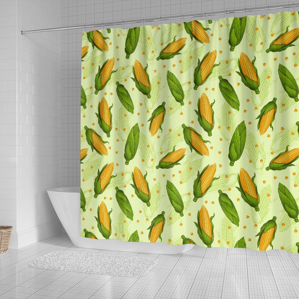 Corn Pattern Print Bathroom Shower Curtain-grizzshop