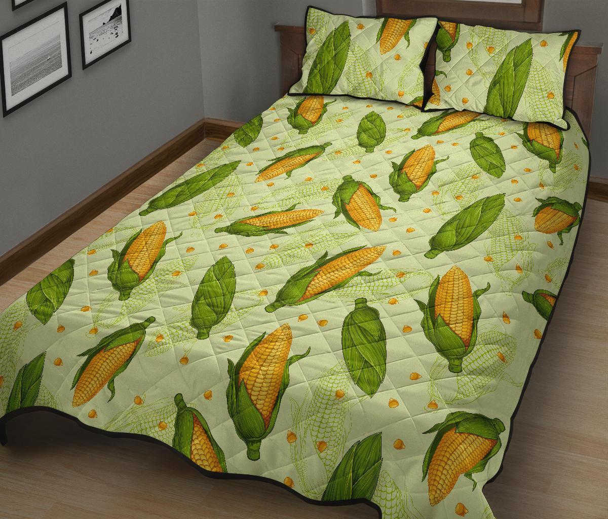 Corn Pattern Print Bed Set Quilt-grizzshop