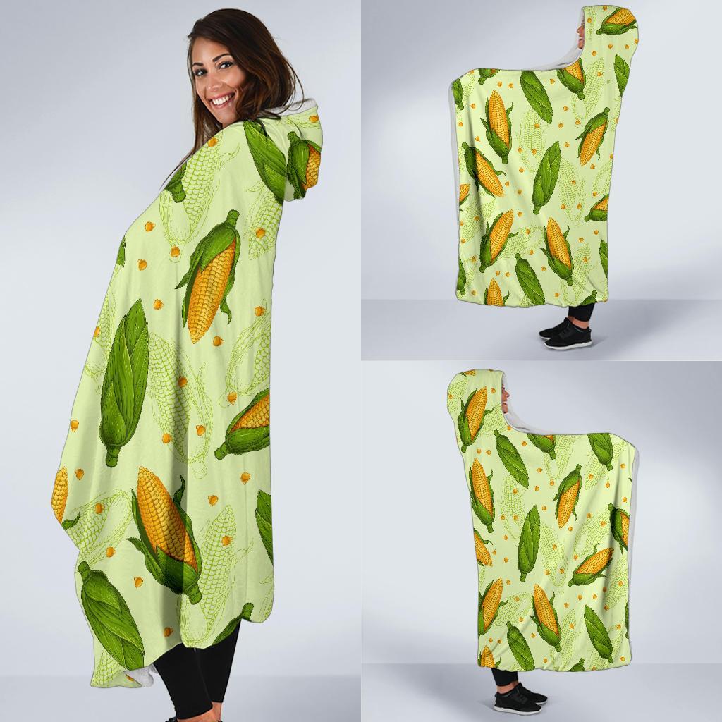 Corn Pattern Print Hooded Blanket-grizzshop