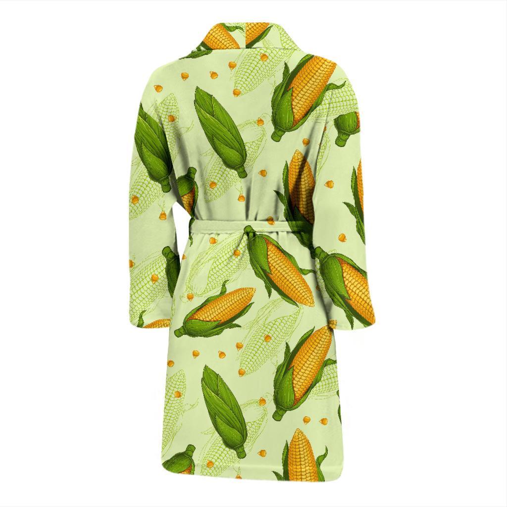 Corn Pattern Print Men Long Robe-grizzshop