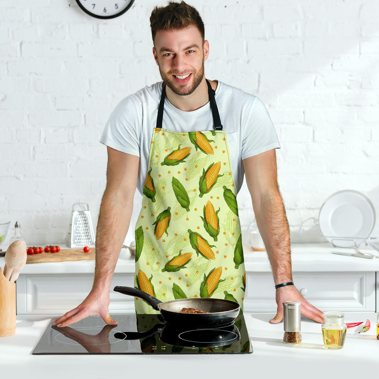 Corn Pattern Print Men's Apron-grizzshop