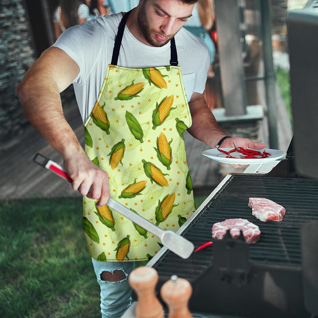 Corn Pattern Print Men's Apron-grizzshop