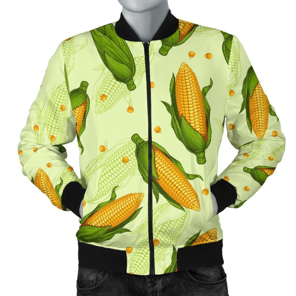 Corn Pattern Print Men's Bomber Jacket-grizzshop