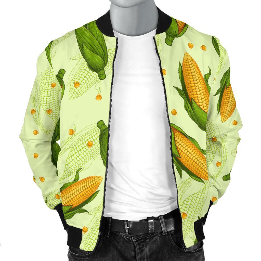 Corn Pattern Print Men's Bomber Jacket-grizzshop