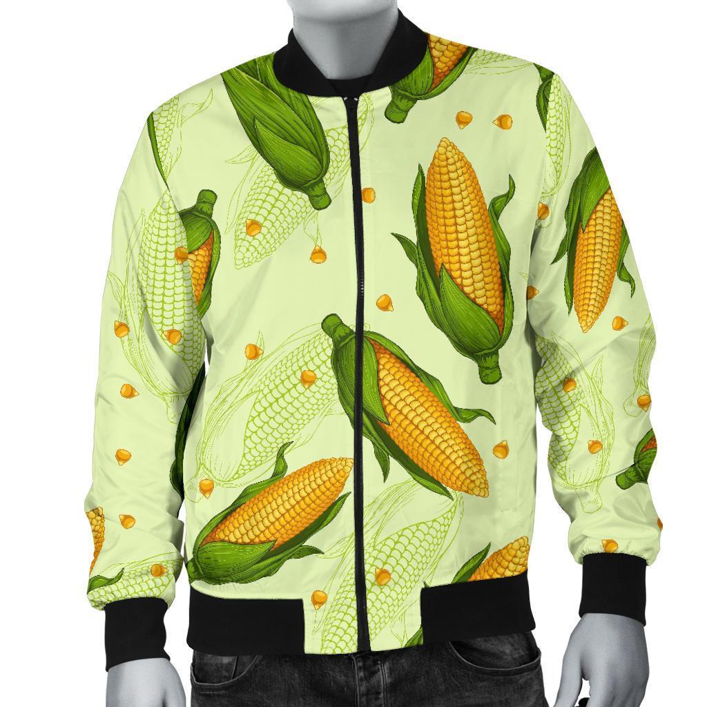 Corn Pattern Print Men's Bomber Jacket-grizzshop