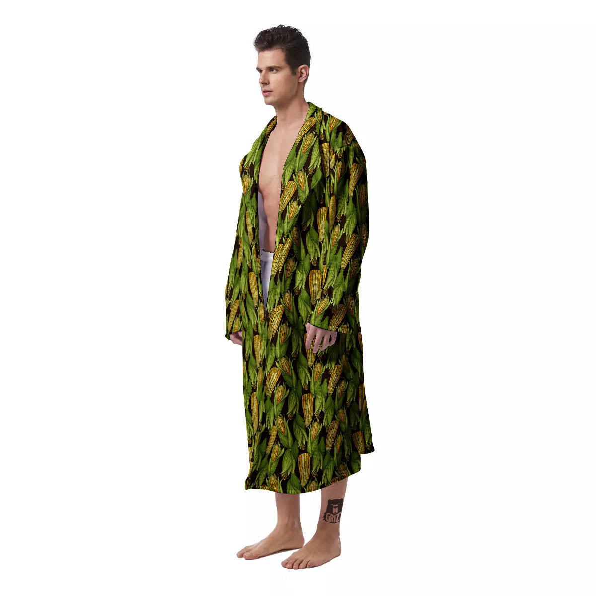 Corn Pattern Print Men's Robe-grizzshop