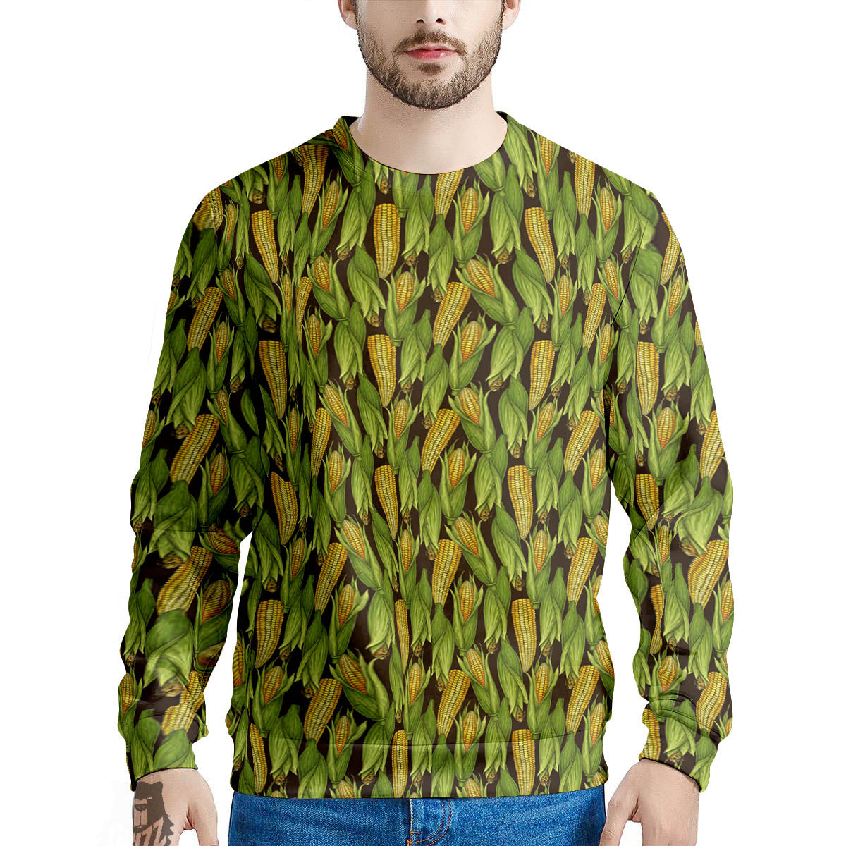 Corn Pattern Print Men's Sweatshirt-grizzshop