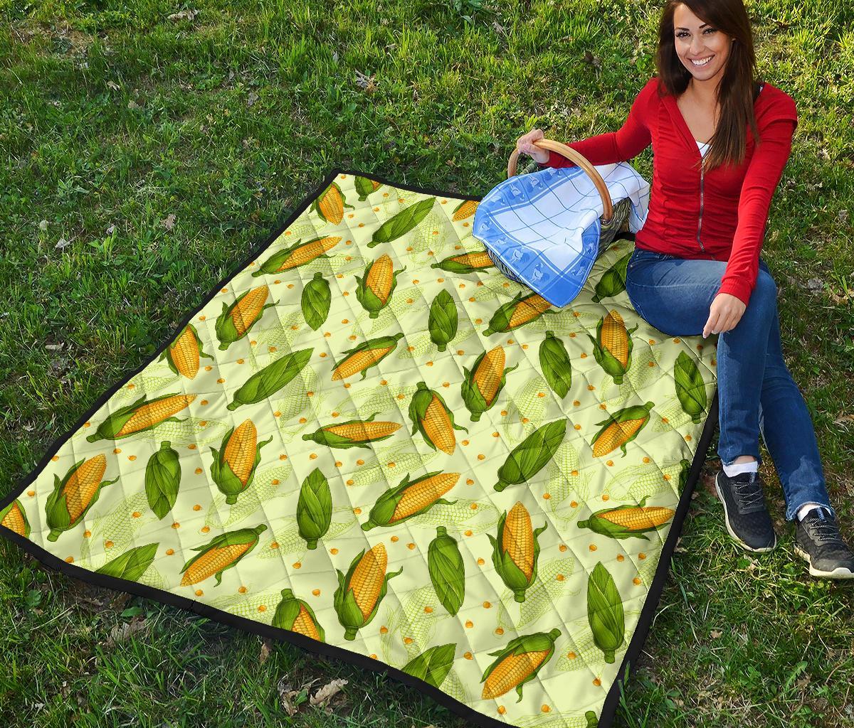 Corn Pattern Print Quilt-grizzshop