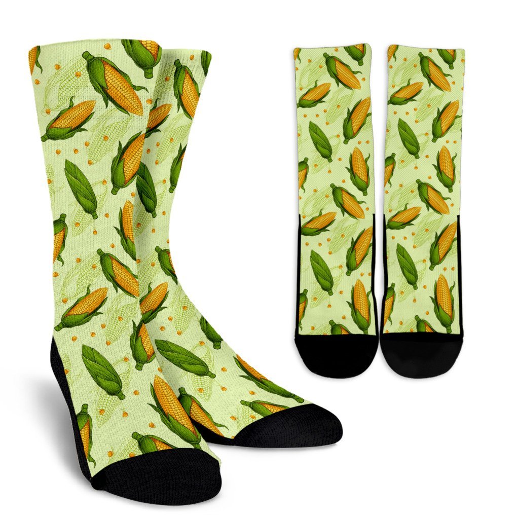 Corn Pattern Print Unisex Crew Socks-grizzshop