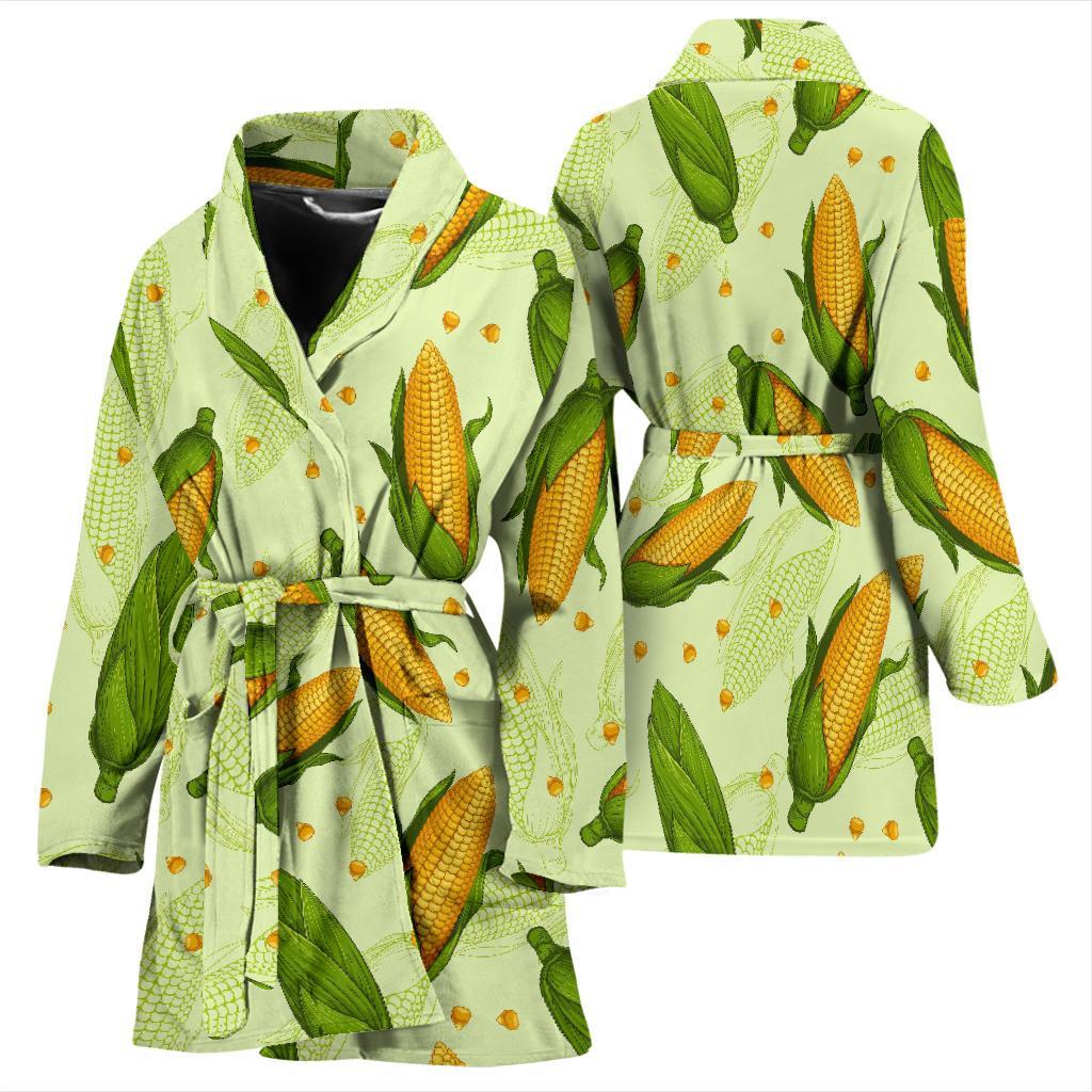 Corn Pattern Print Women Long Robe-grizzshop