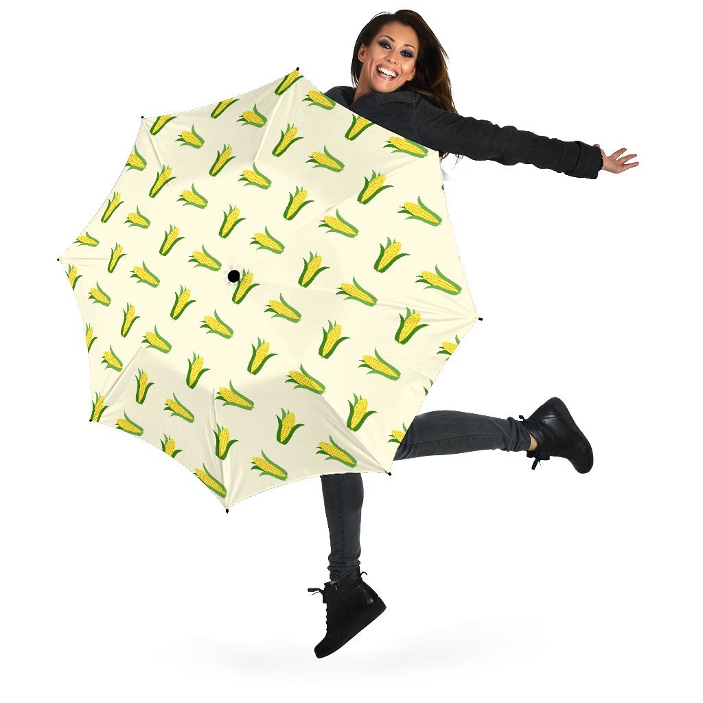 Corn Print Pattern Automatic Foldable Umbrella-grizzshop