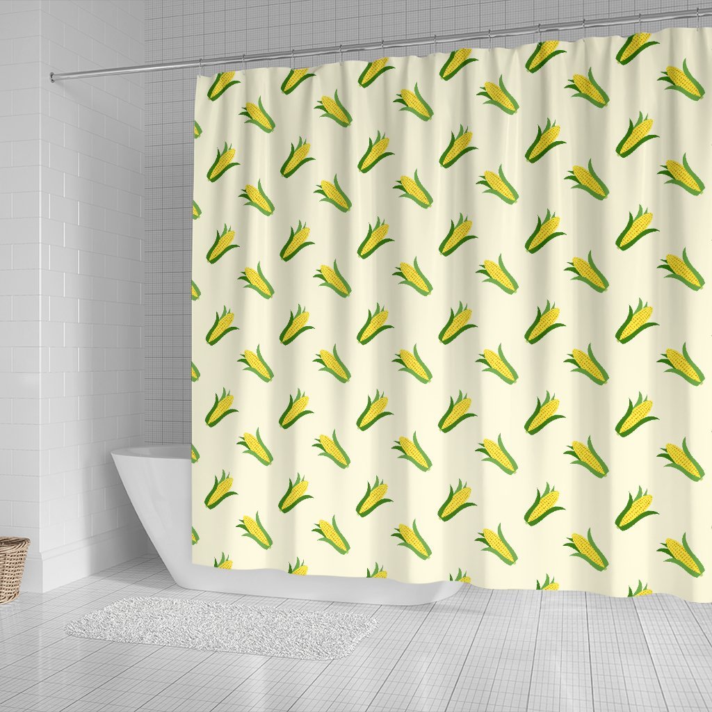 Corn Print Pattern Bathroom Shower Curtain-grizzshop