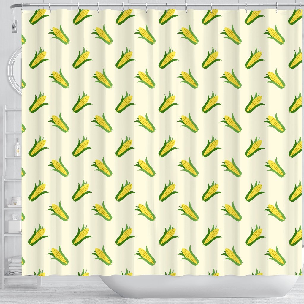 Corn Print Pattern Bathroom Shower Curtain-grizzshop