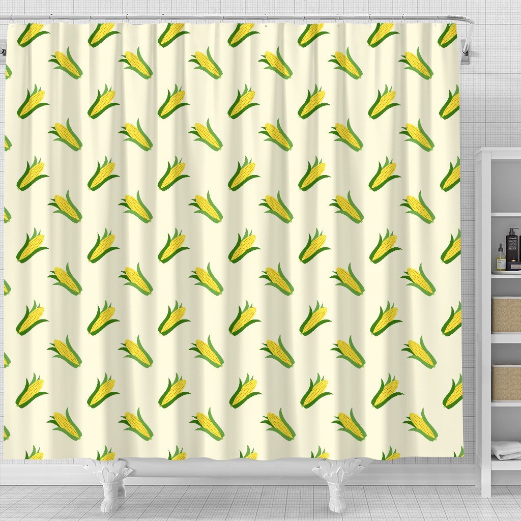 Corn Print Pattern Bathroom Shower Curtain-grizzshop