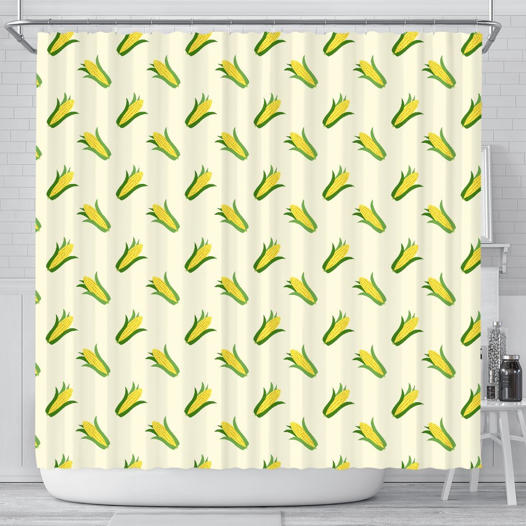 Corn Print Pattern Bathroom Shower Curtain-grizzshop