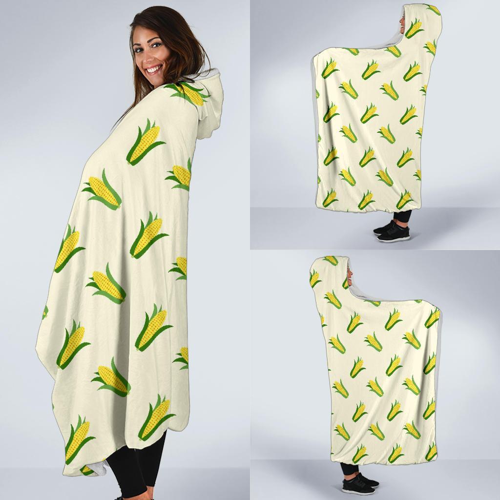 Corn Print Pattern Hooded Blanket-grizzshop