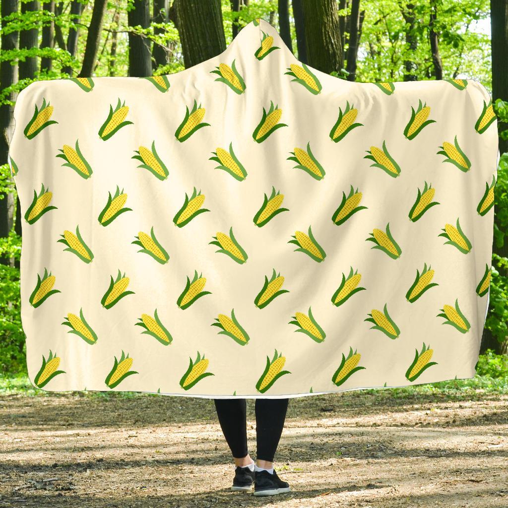 Corn Print Pattern Hooded Blanket-grizzshop