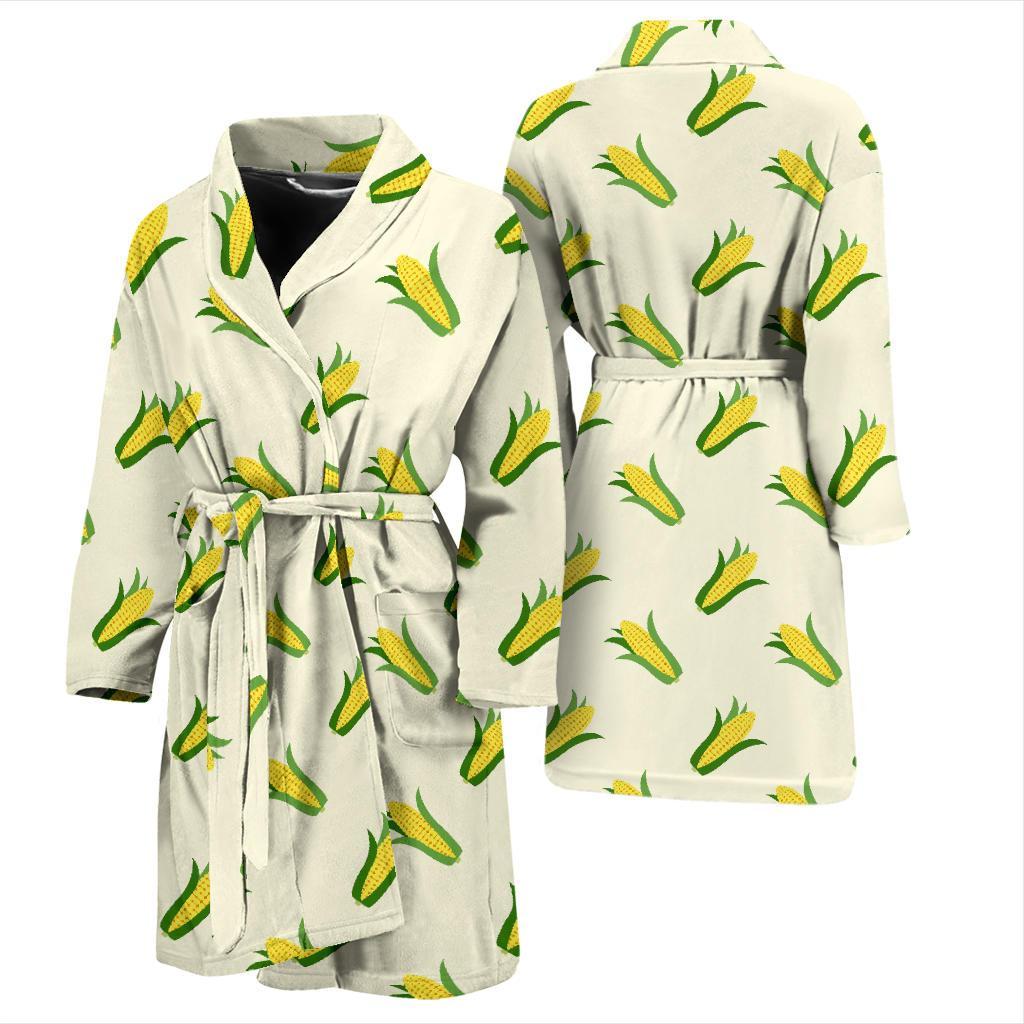 Corn Print Pattern Men Long Robe-grizzshop