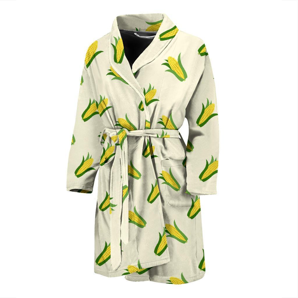 Corn Print Pattern Men Long Robe-grizzshop