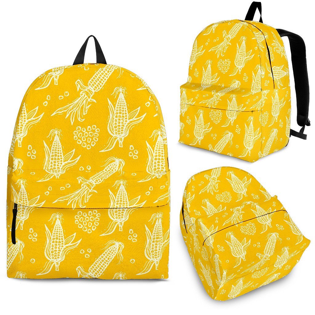 Corn Yellow Pattern Print Backpack-grizzshop