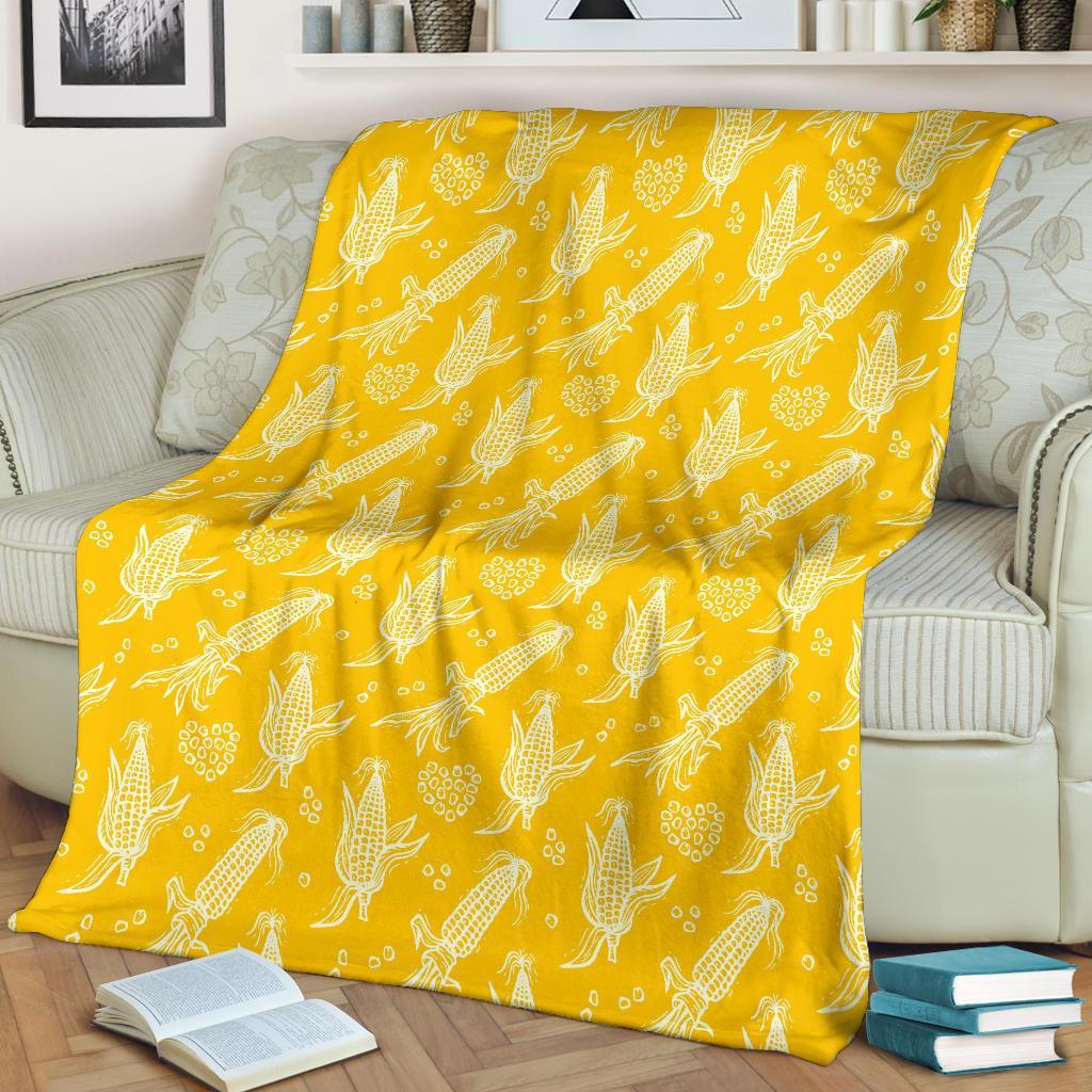 Corn Yellow Pattern Print Blanket-grizzshop