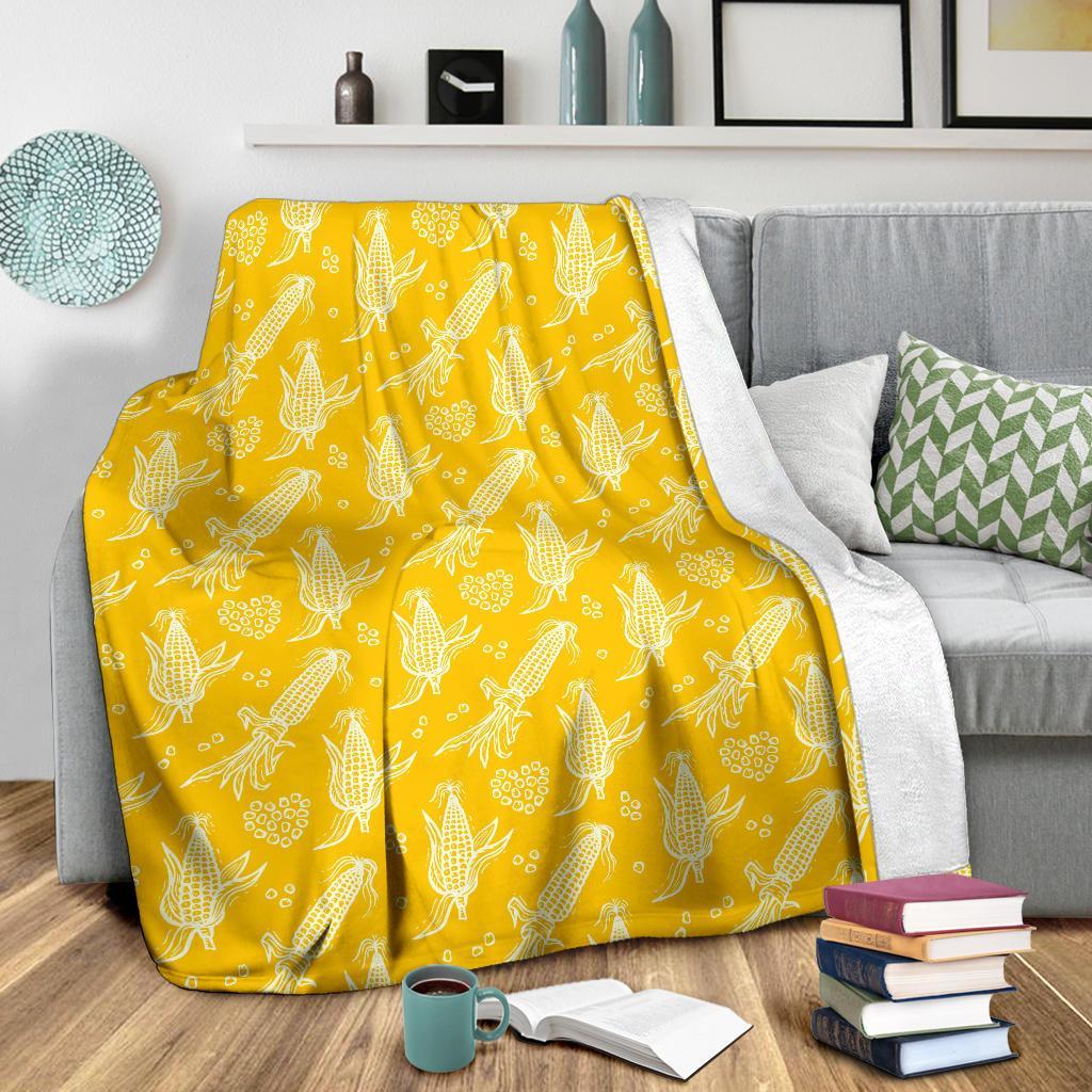 Corn Yellow Pattern Print Blanket-grizzshop