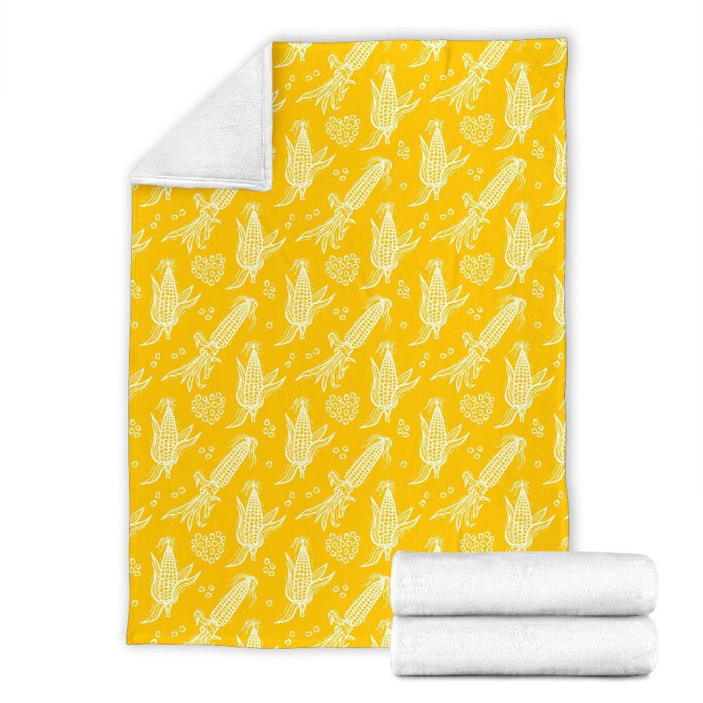 Corn Yellow Pattern Print Blanket-grizzshop