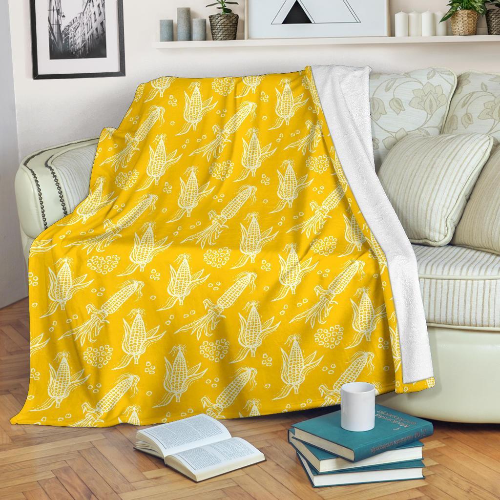 Corn Yellow Pattern Print Blanket-grizzshop