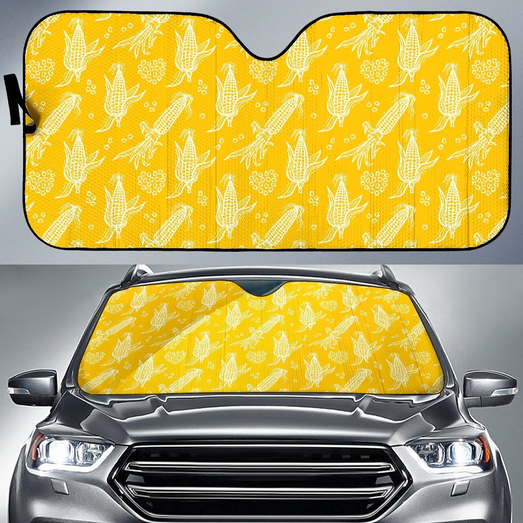 Corn Yellow Pattern Print Car Sun Shade-grizzshop