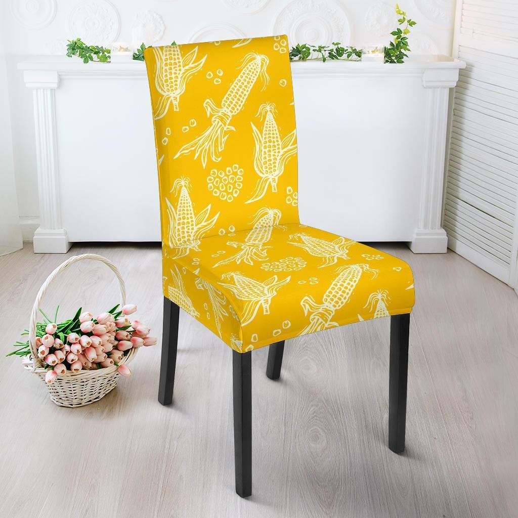 Corn Yellow Pattern Print Chair Cover-grizzshop