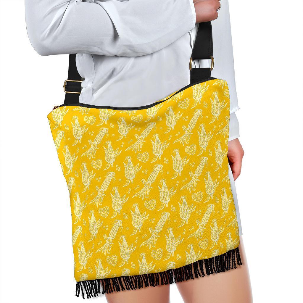 Corn Yellow Pattern Print Crossbody bags-grizzshop