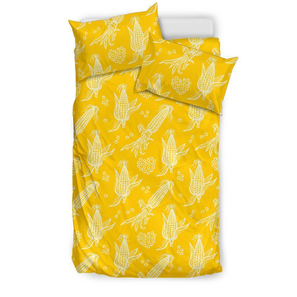 Corn Yellow Pattern Print Duvet Cover Bedding Set-grizzshop