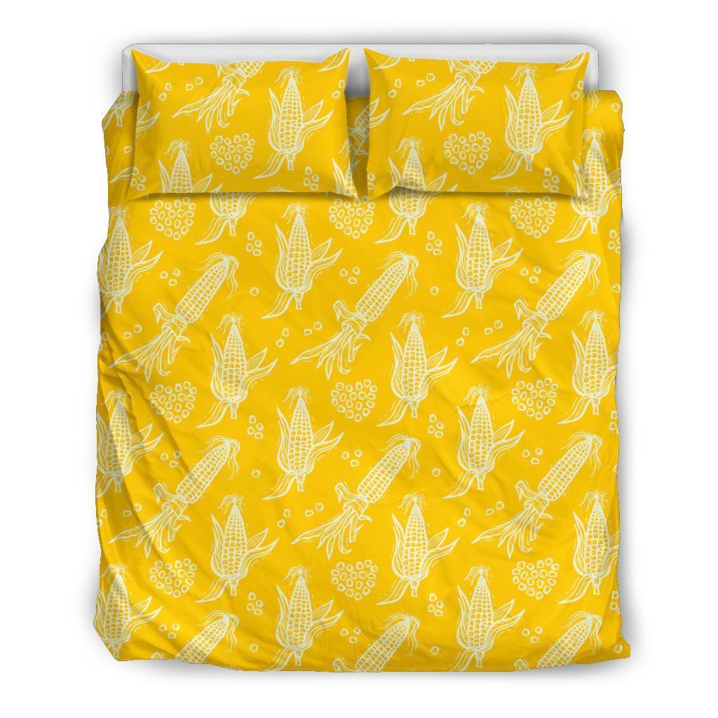 Corn Yellow Pattern Print Duvet Cover Bedding Set-grizzshop
