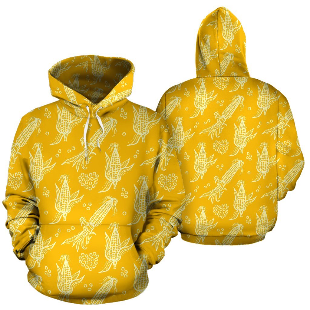 Corn Yellow Pattern Print Men Women Pullover Hoodie-grizzshop