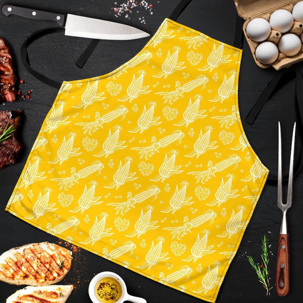 Corn Yellow Pattern Print Men's Apron-grizzshop