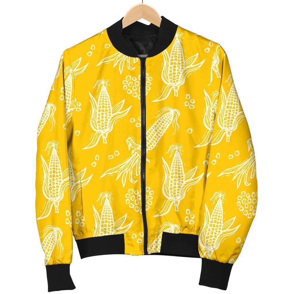 Corn Yellow Pattern Print Men's Bomber Jacket-grizzshop