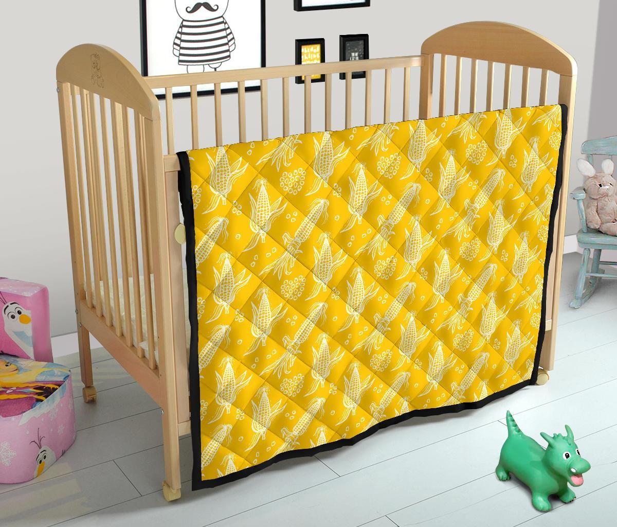 Corn Yellow Pattern Print Quilt-grizzshop