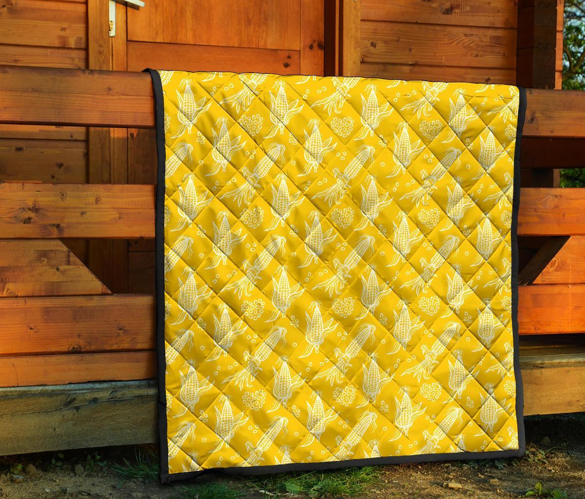 Corn Yellow Pattern Print Quilt-grizzshop