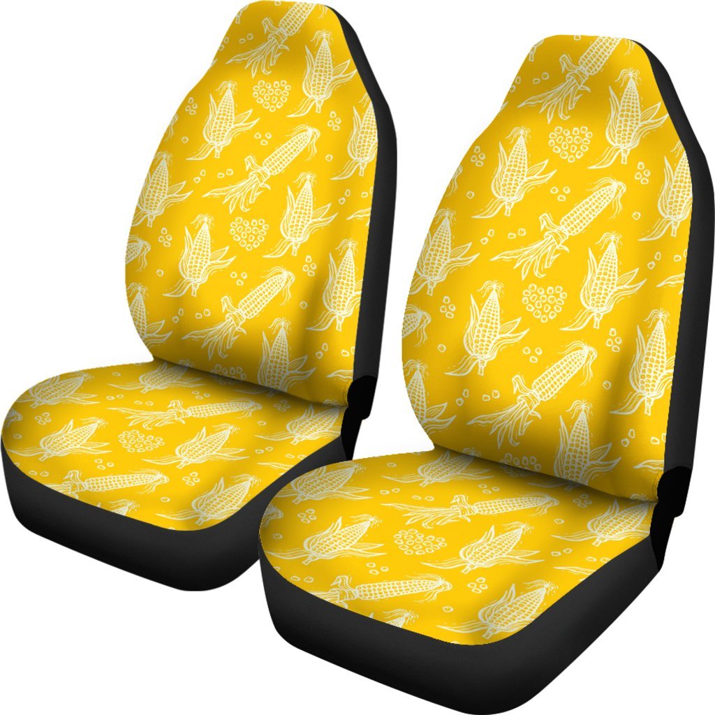 Corn Yellow Pattern Print Universal Fit Car Seat Covers-grizzshop