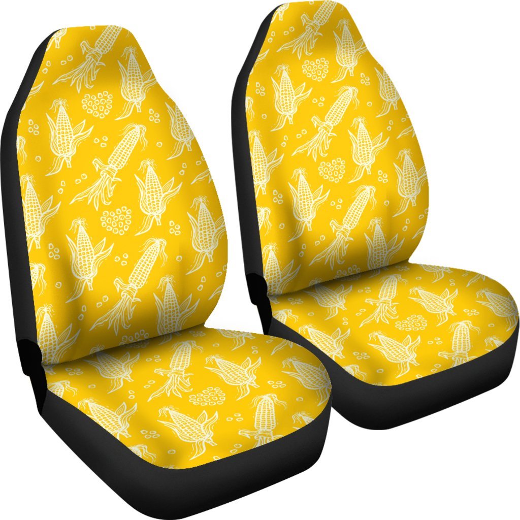 Corn Yellow Pattern Print Universal Fit Car Seat Covers-grizzshop