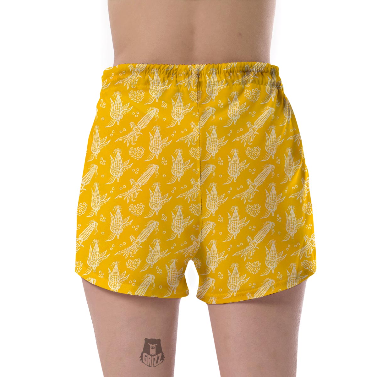 Corn Yellow Pattern Print Women's Shorts-grizzshop