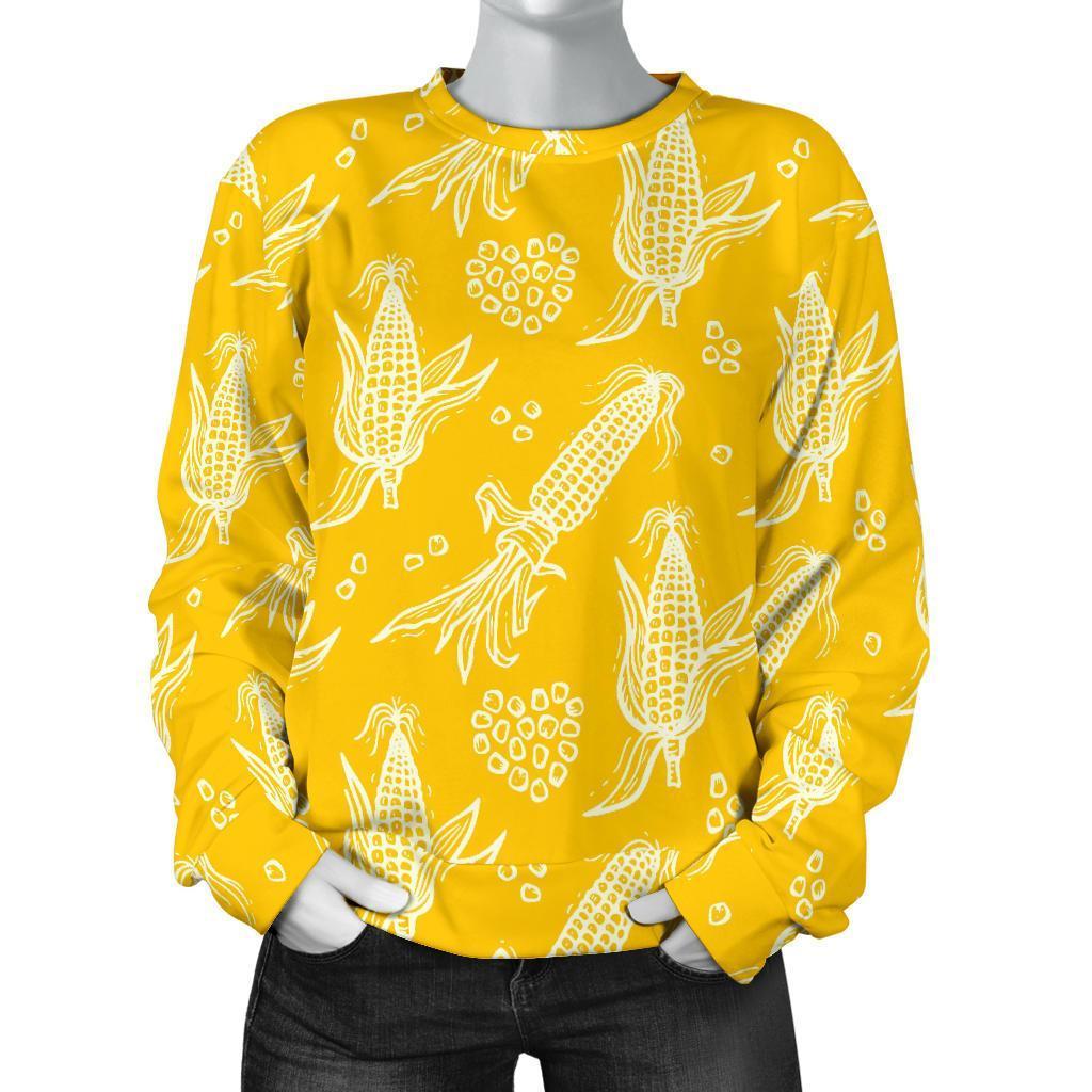 Corn Yellow Pattern Print Women's Sweatshirt-grizzshop