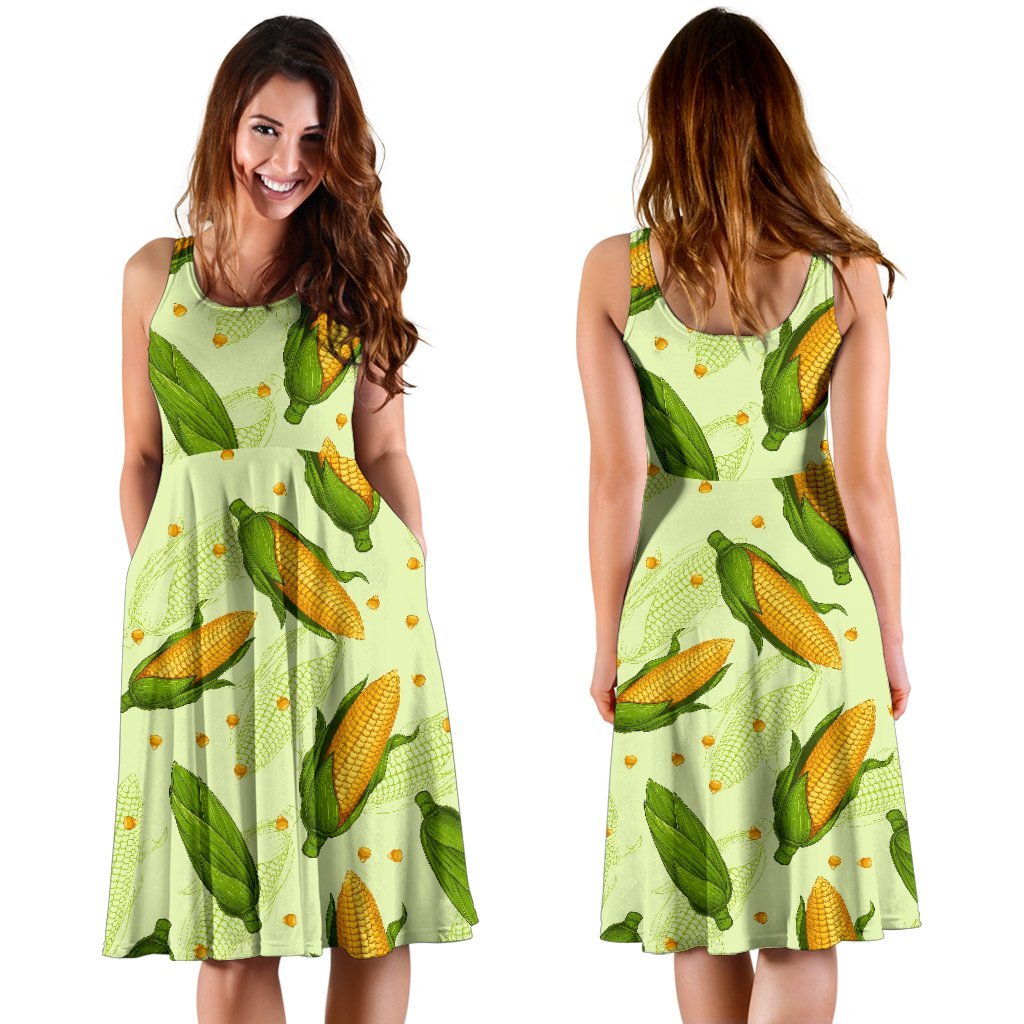 Corn Pattern Print Dress-grizzshop