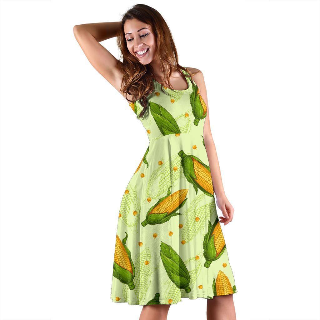 Corn Pattern Print Dress-grizzshop