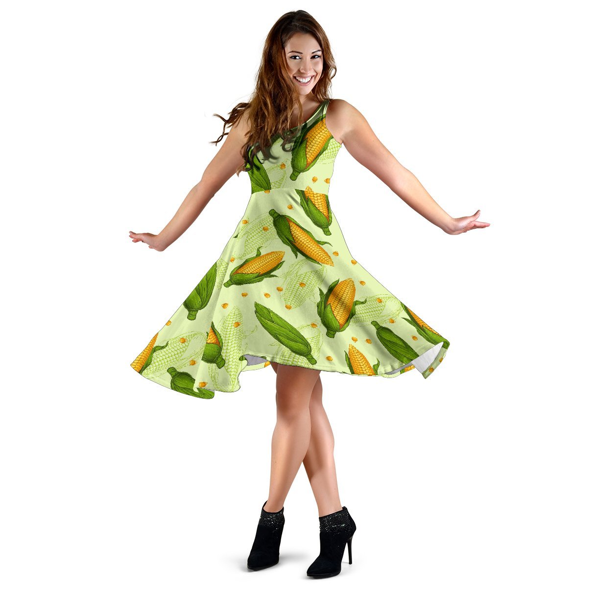 Corn Pattern Print Dress-grizzshop