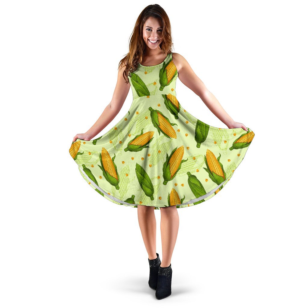 Corn Pattern Print Dress-grizzshop