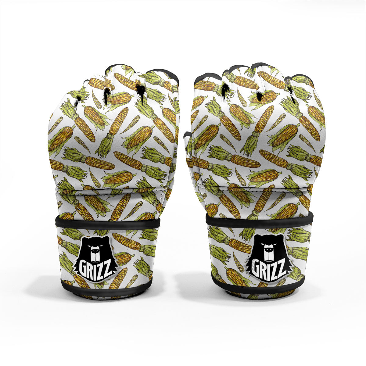 Corncob Hand-Drawn Print Pattern MMA Gloves-grizzshop