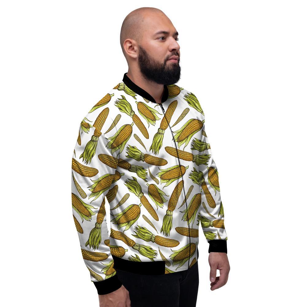 Corncob Hand-Drawn Print Pattern Men's Bomber Jacket-grizzshop