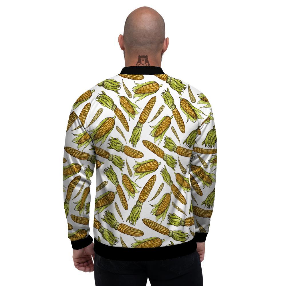 Corncob Hand-Drawn Print Pattern Men's Bomber Jacket-grizzshop